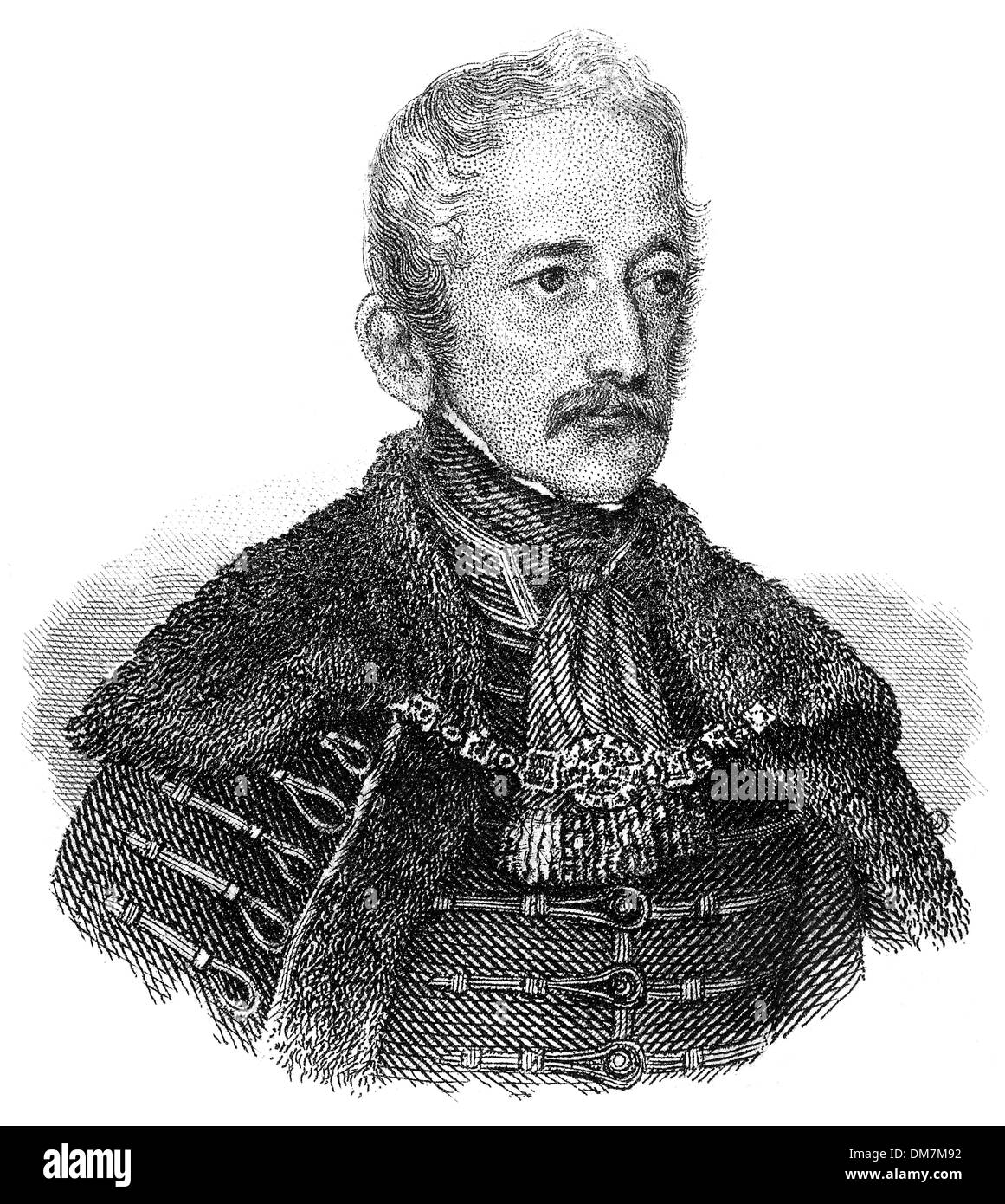 Alois Freiherr von Mednyánszky, 1784 - 1844, Hungarian writer and Historian Stock Photo