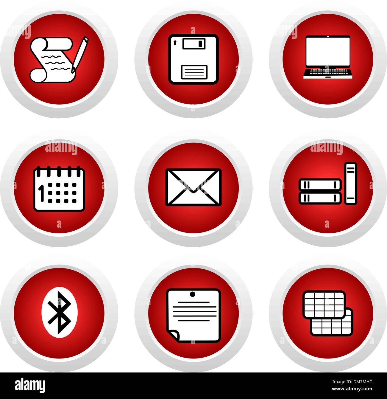 Red buttons with icon 9 Stock Vector Image & Art Alamy