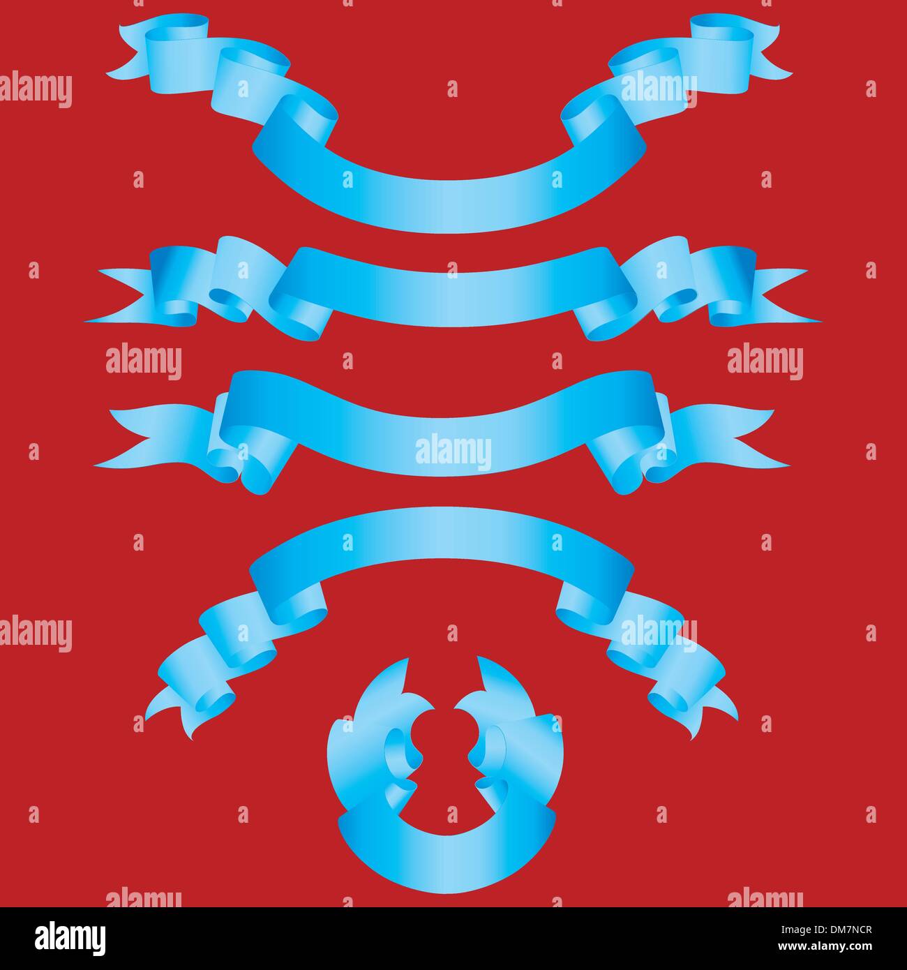 set of blue ribbons Stock Vector Image & Art Alamy
