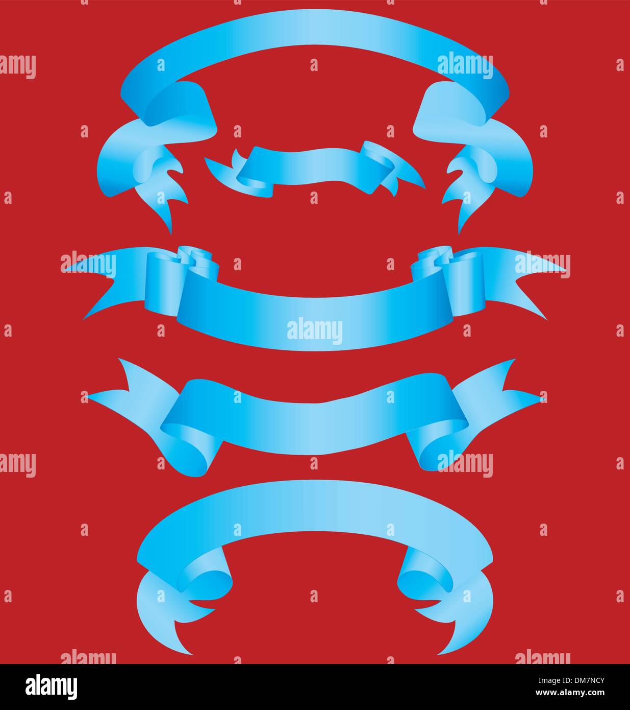 set of blue ribbons Stock Vector Image & Art Alamy
