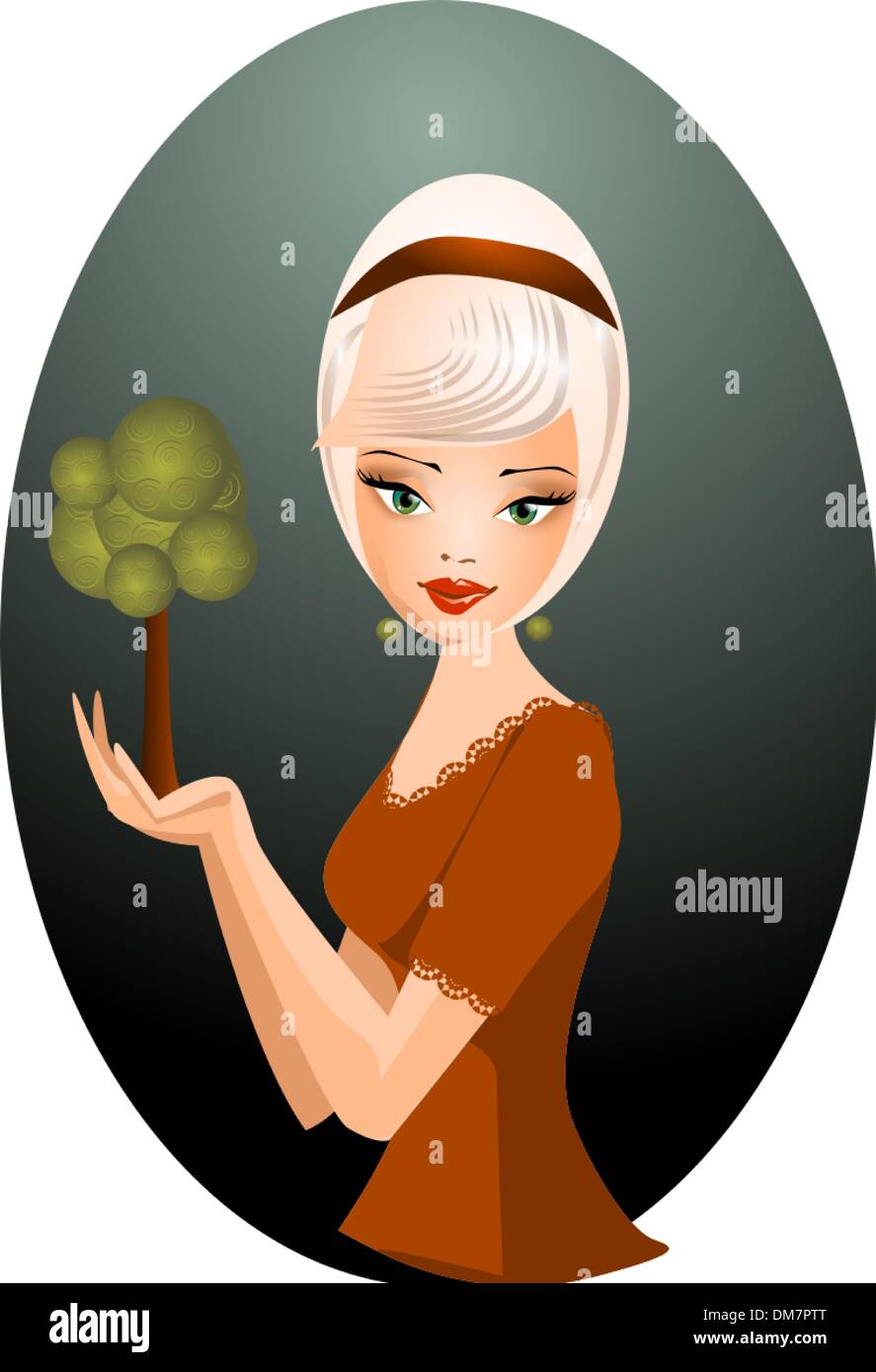 Woman With a tree Stock Vector