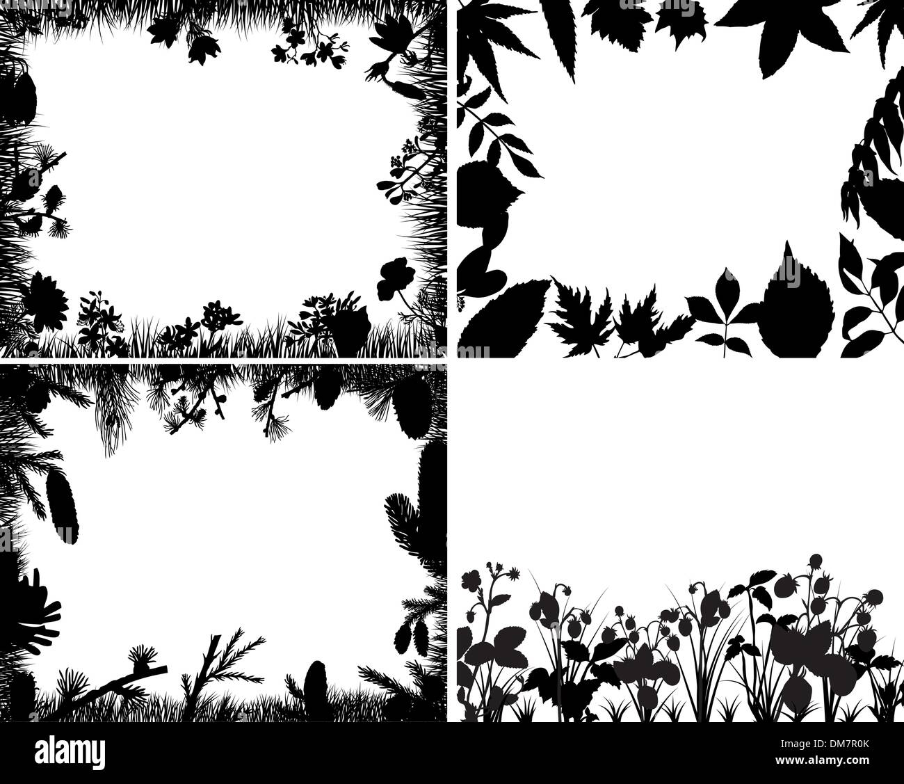 set of grass silhouettes Stock Vector