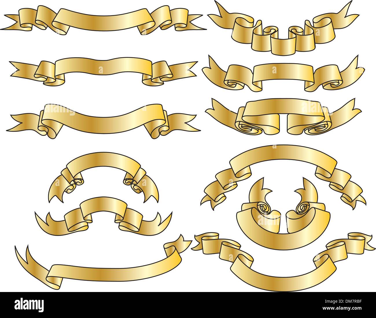 gold ribbons set Stock Vector Image & Art Alamy