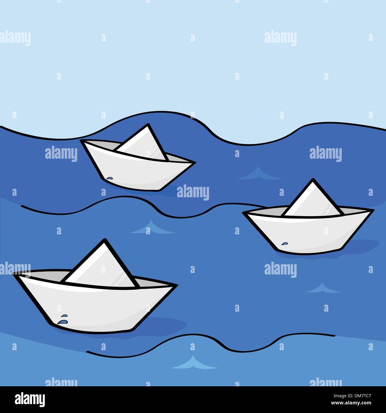 Paper boats Stock Vector