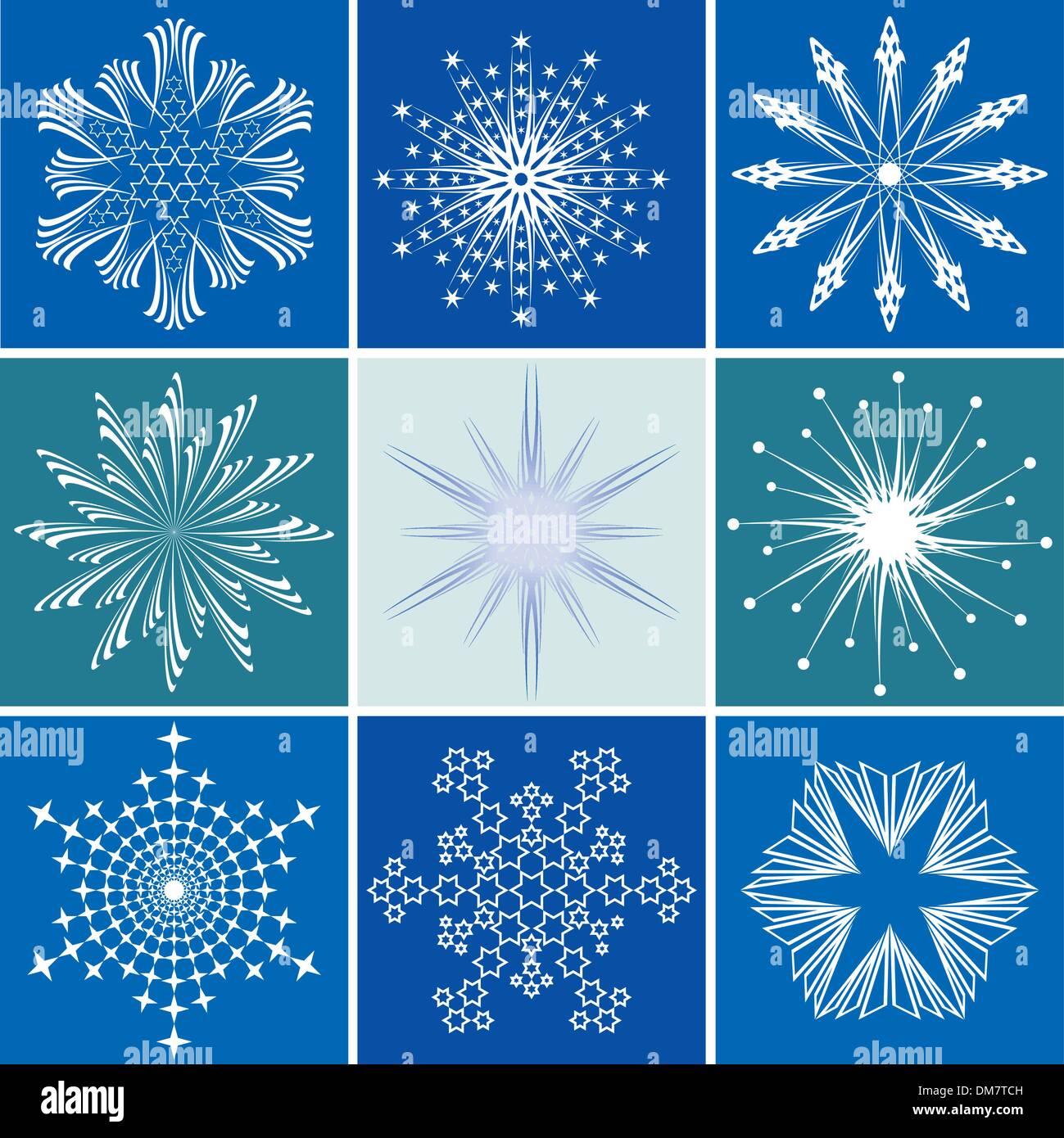Blue abstract falling snowflakes isolated Stock Vector Images - Alamy