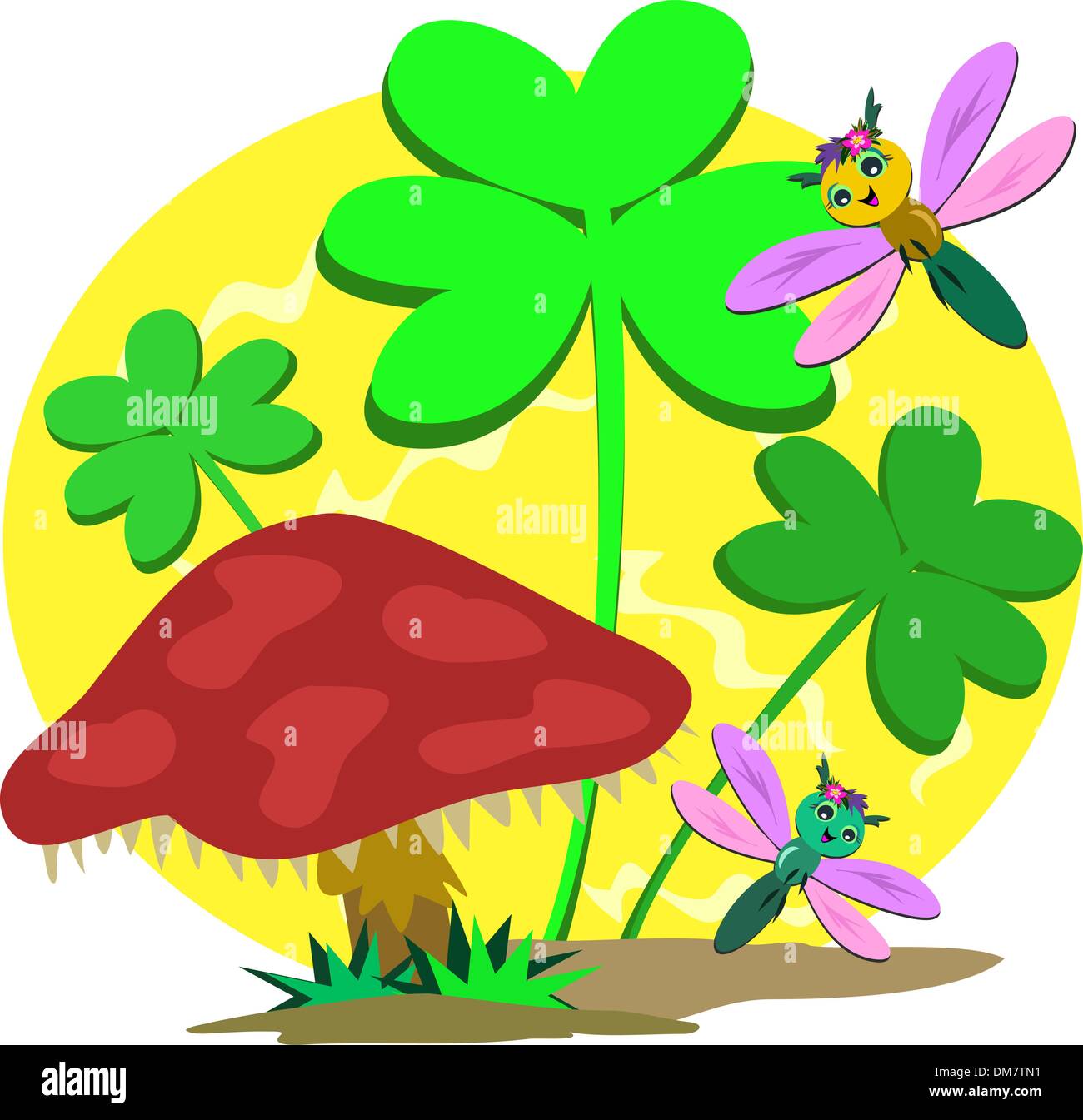 Saint PatrickΓÇÖs Clover and Mushroom Stock Vector