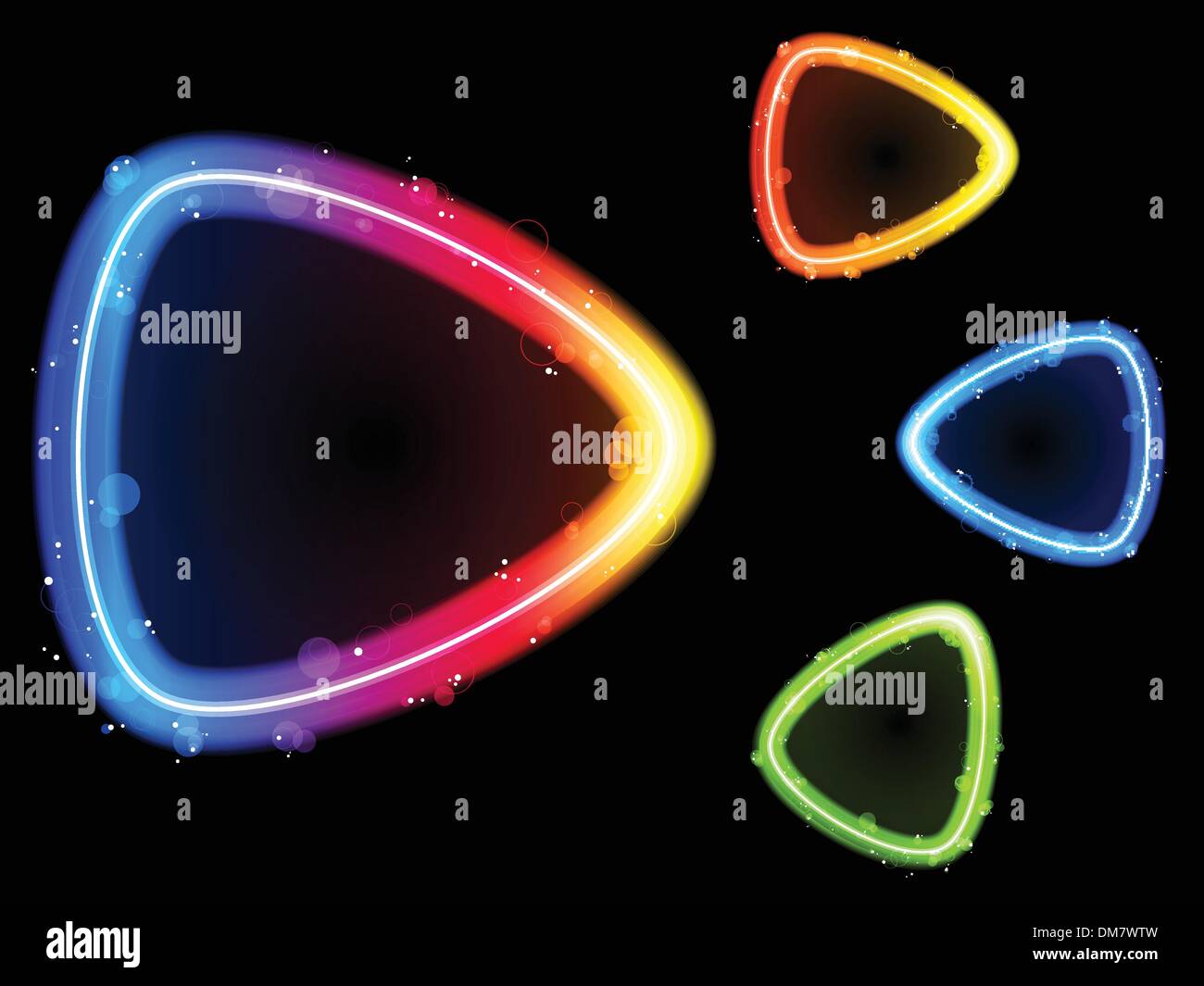Rainbow Triangle Border with Sparkles and Swirls Stock Vector