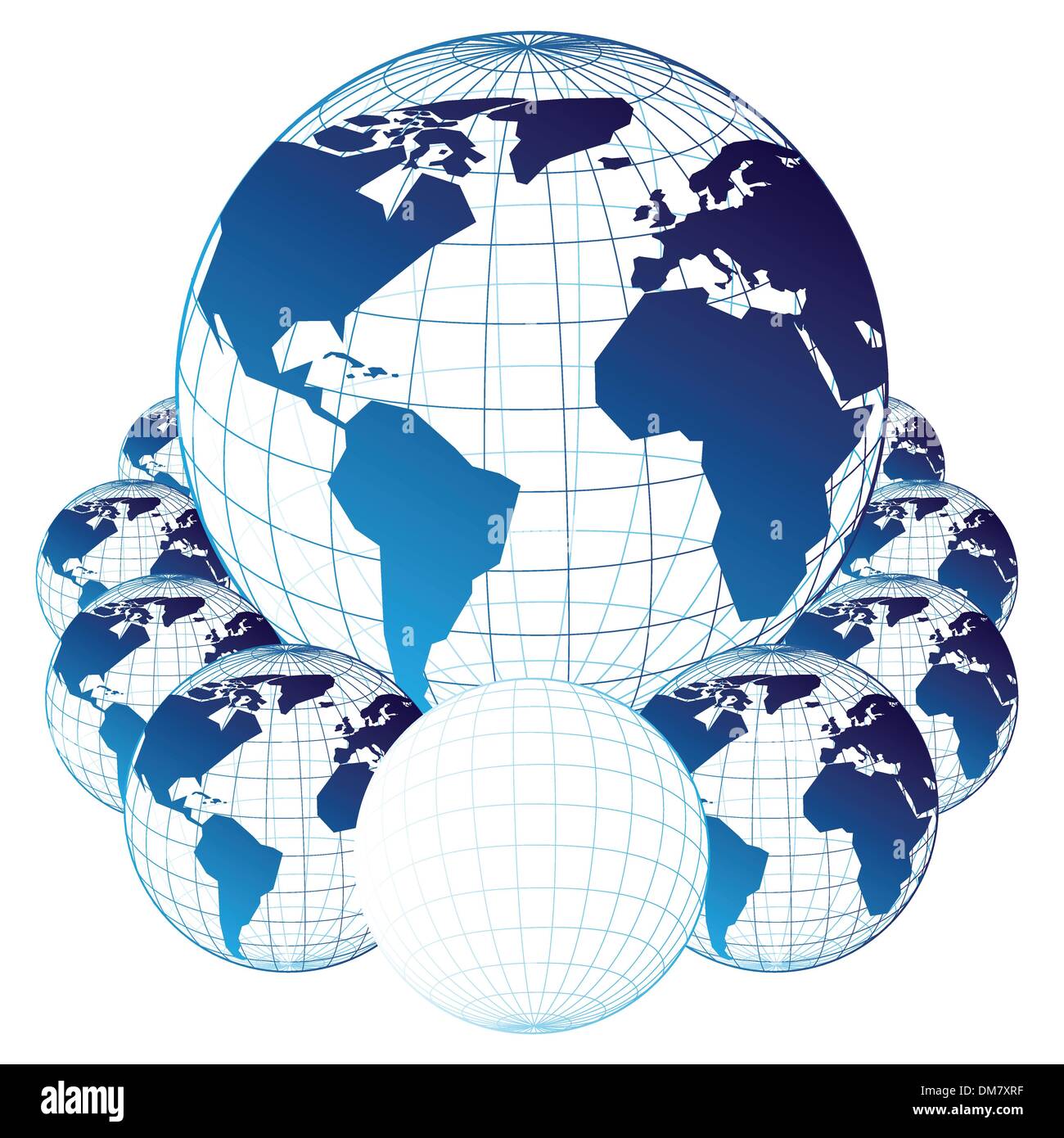 Stylized blue world map Cut Out Stock Images & Pictures - Alamy