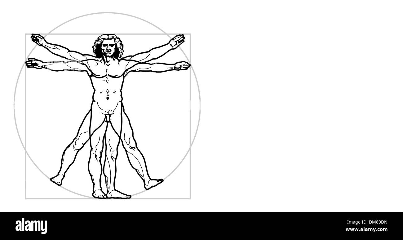 Leonardo's Vitruvian Man (vector) Stock Vector
