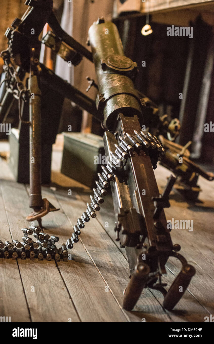 Old automatic machine gun in a Finnish museum Stock Photo