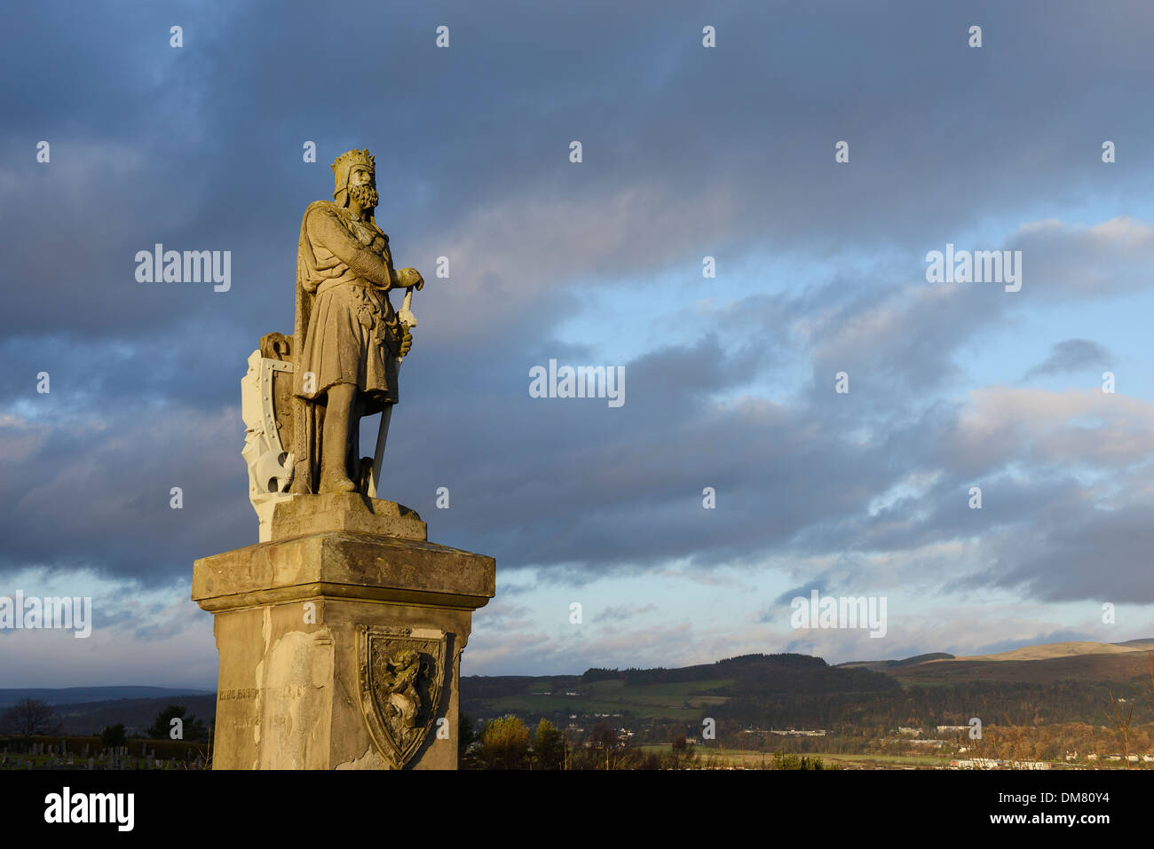 Statue of Robert the Bruce outside Stirling Castle in Scotland Stock Photo