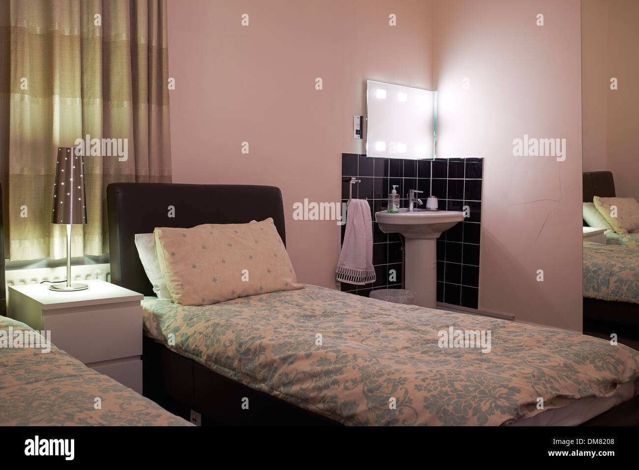 Interior of a budget bed and breakfast guest house UK Stock Photo