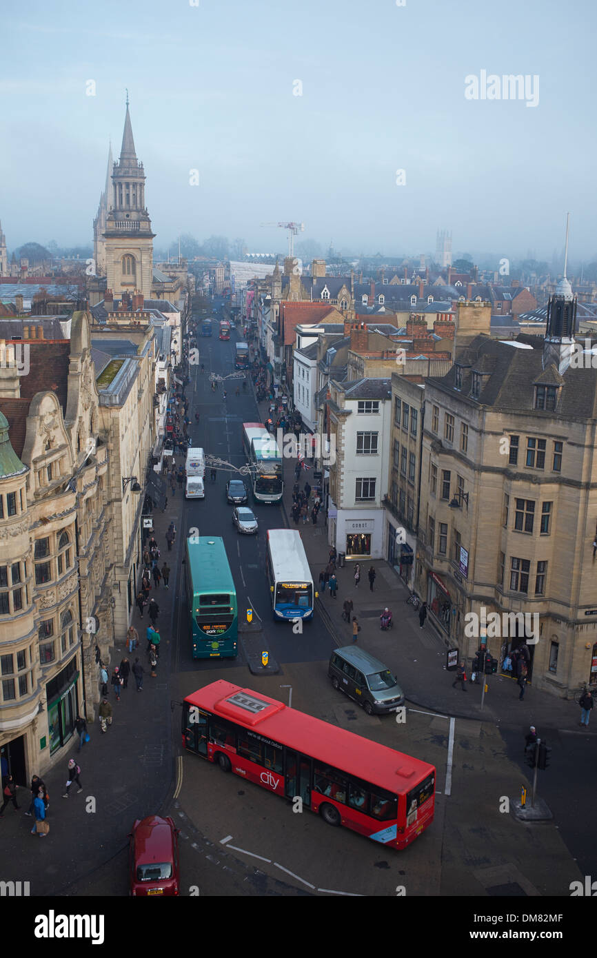 The view from the top of Carfax Tower in Oxford city centre Stock Photo