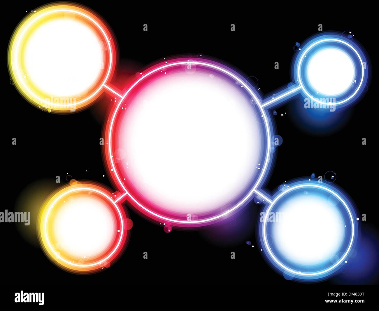 Rainbow Circle Border with Sparkles and Swirls. Stock Vector