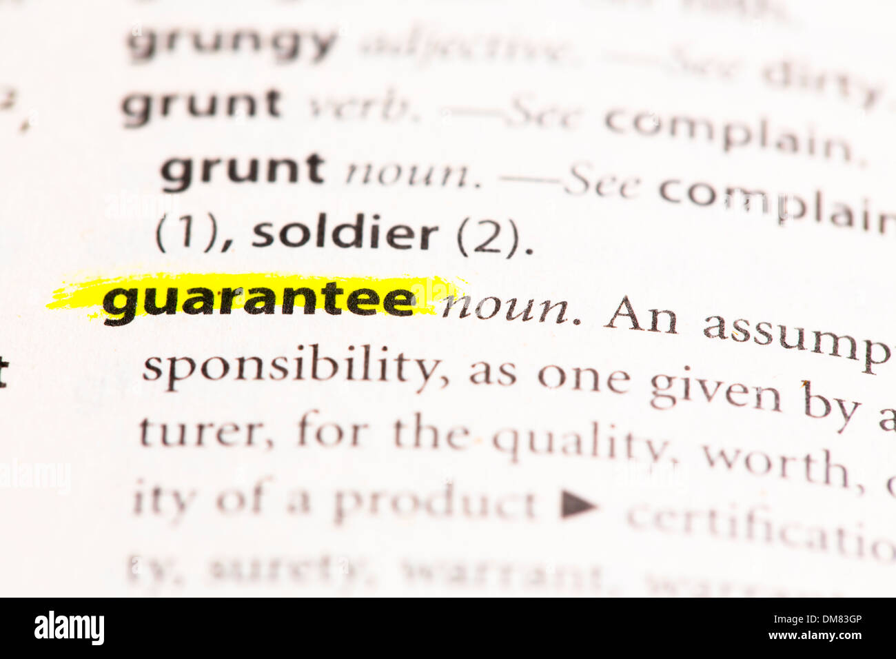 Guarantee word hires stock photography and images Alamy