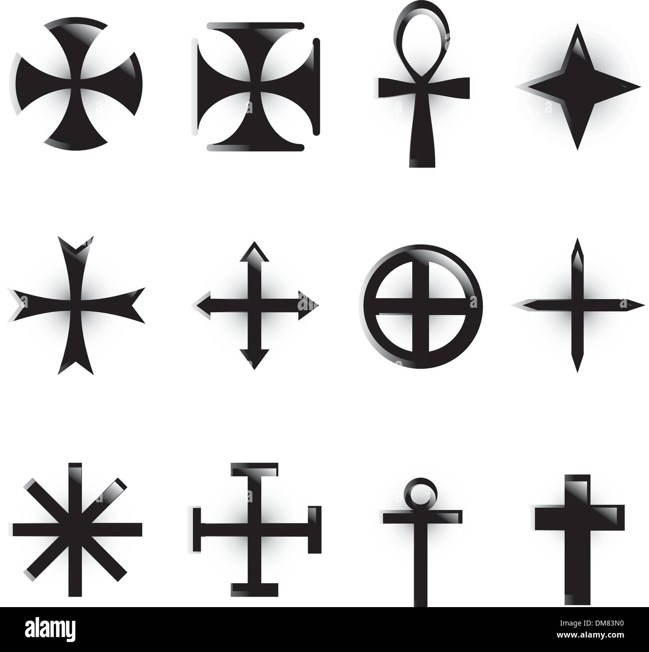 Set Crosses vector. various religious symbols Stock Vector