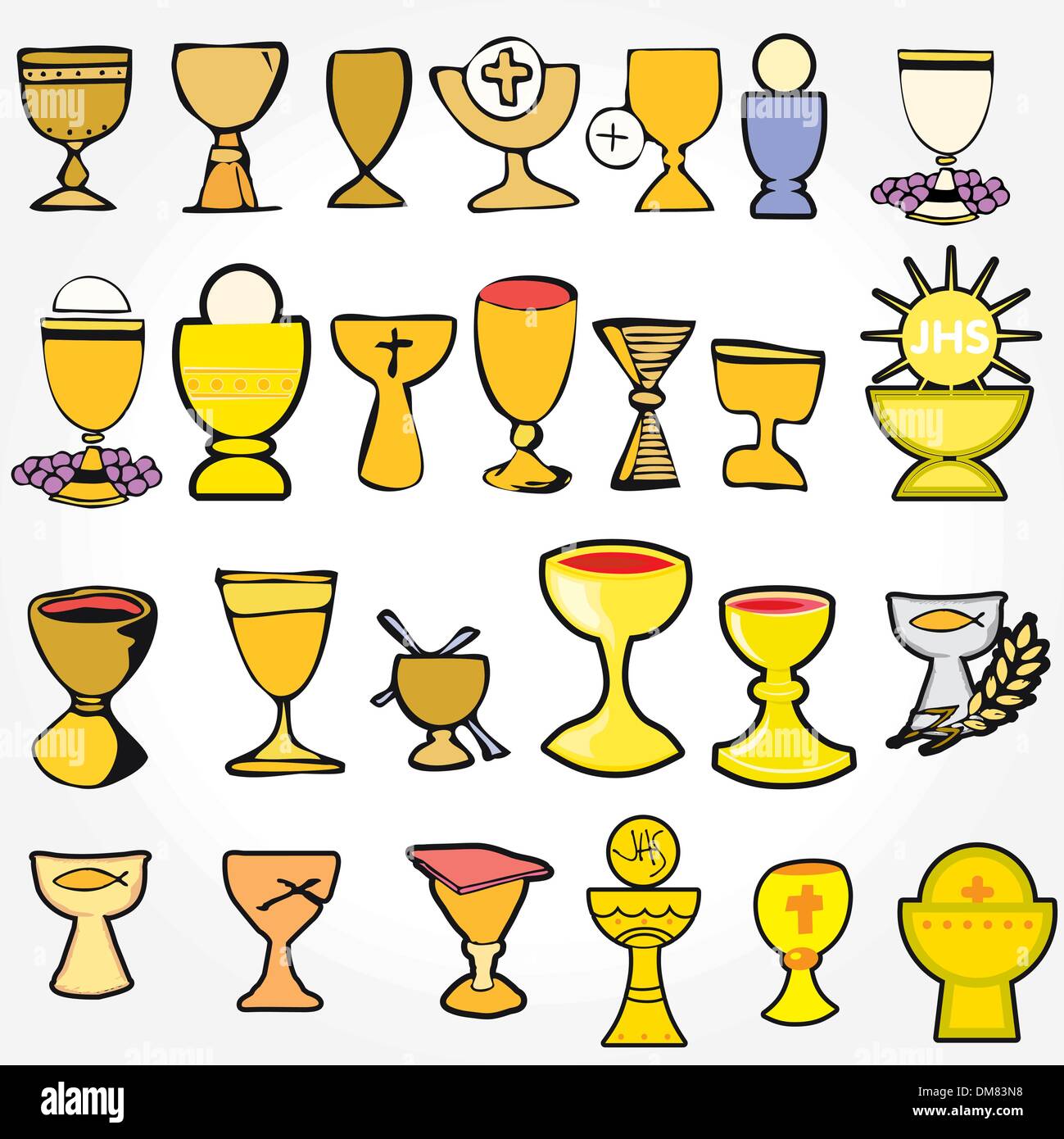 Set of Illustration of chalice Stock Vector