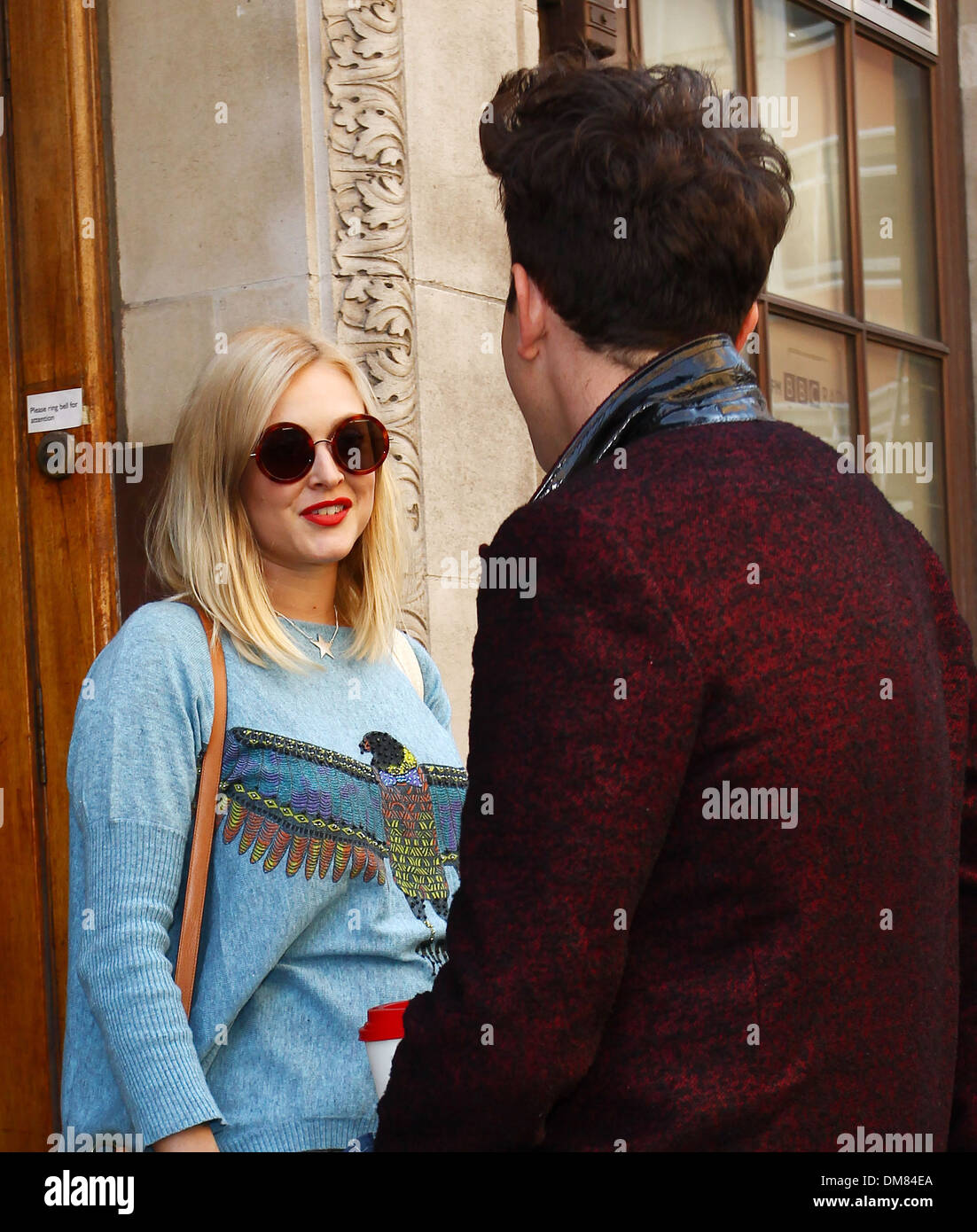Fearne Cotton and Nick Grimshaw outside the BBC Radio 1 studios London, England - 03.09.12 Stock Photo