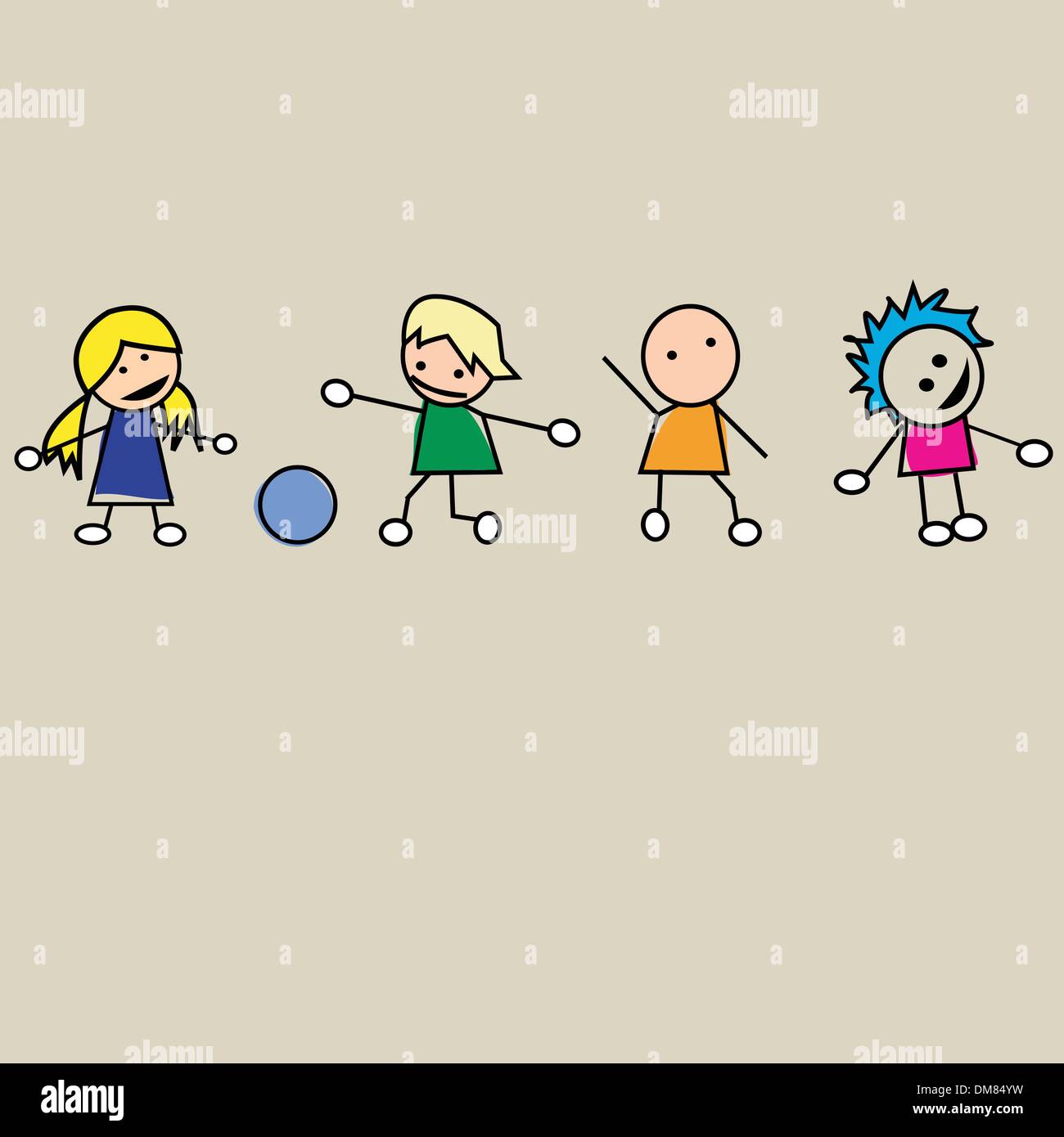 Happy little children Stock Vector Image & Art - Alamy