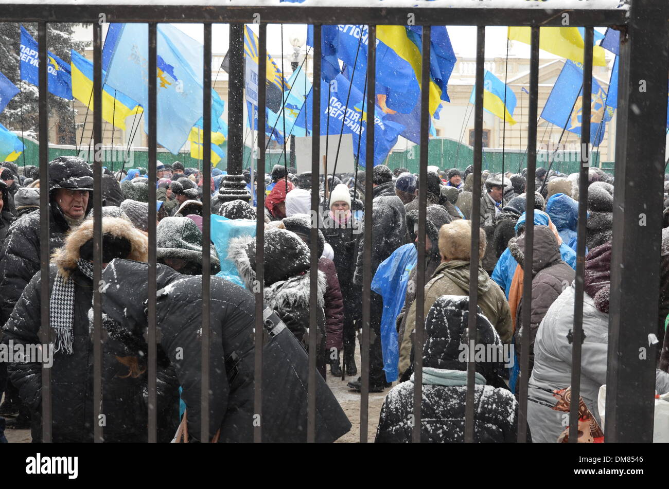 Kiev, Ukraine. 11th December 2013. Pro-president meeting in the Ukrainian capital is in progress. Credit:  OlegMit/Alamy Live News Stock Photo