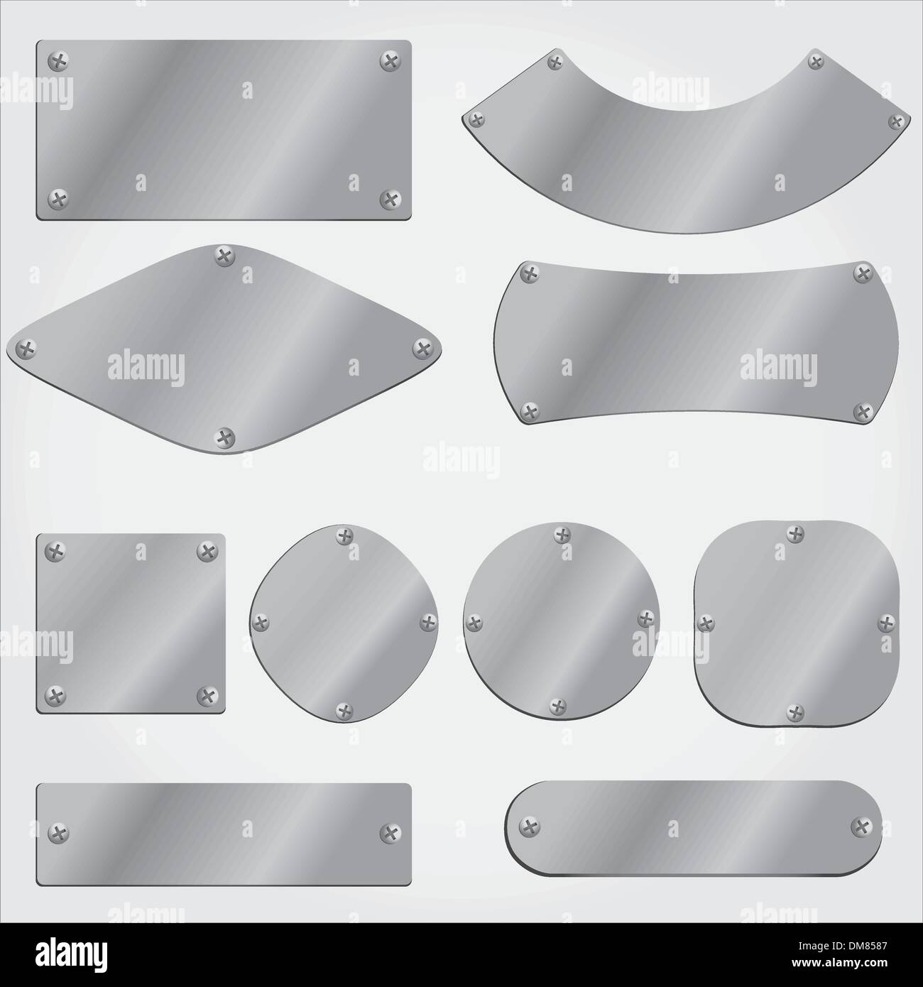 vector metal plates set singboard Stock Vector Art & Illustration