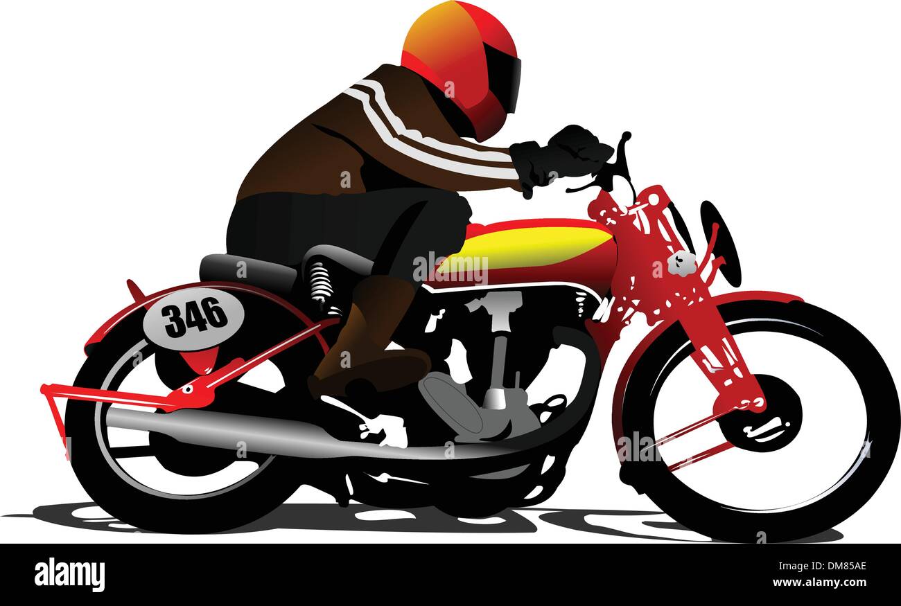 Biker on the road. Vector illustration Stock Vector Image & Art - Alamy