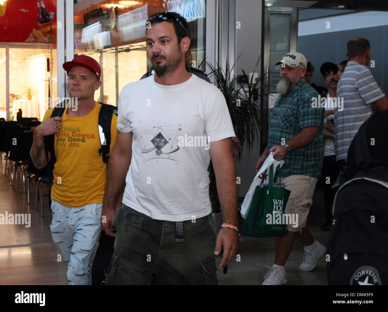 Flea Red Hot Chili Peppers arriving at Zagreb Airport Zagreb Croatia -  28.07.12 Stock Photo - Alamy