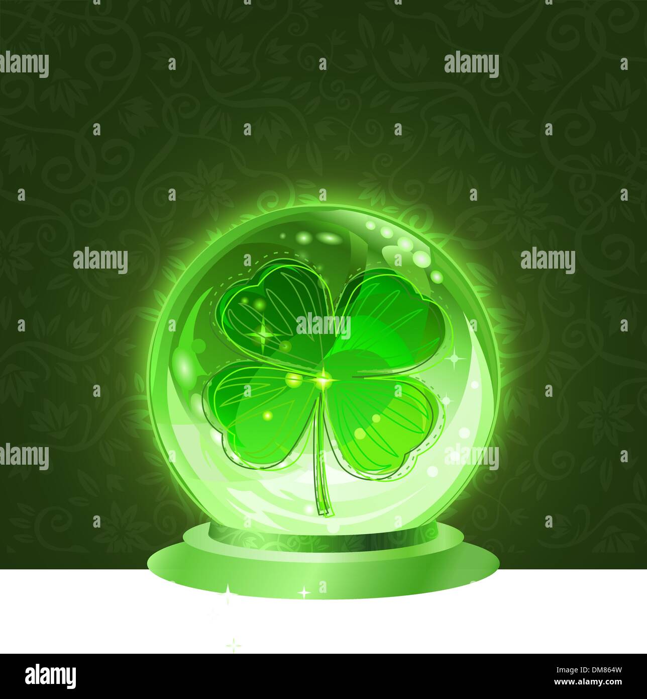 Four-leaf clover in the glass ball Stock Vector