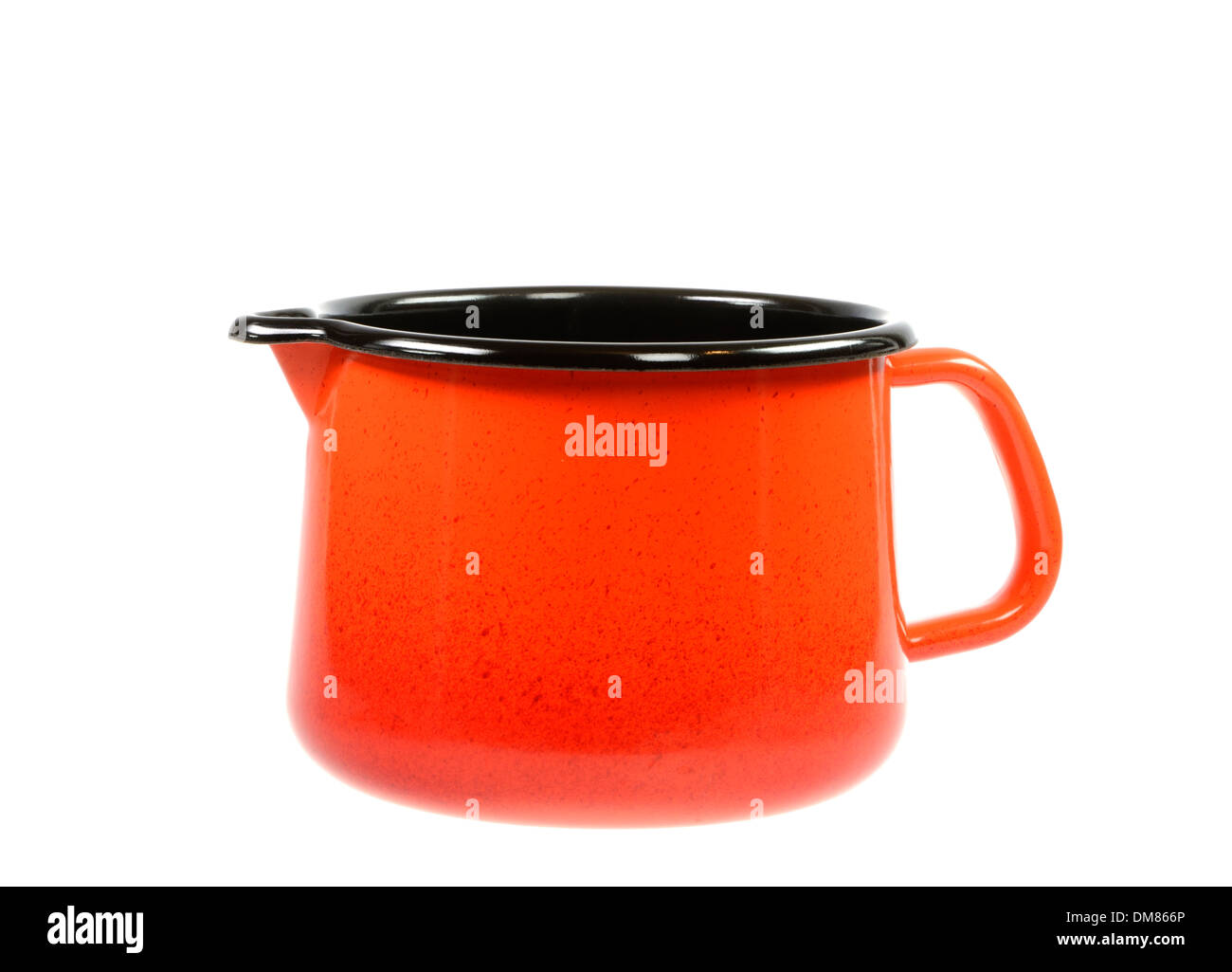 Empty orange cooking pot isolated on white Stock Photo Alamy