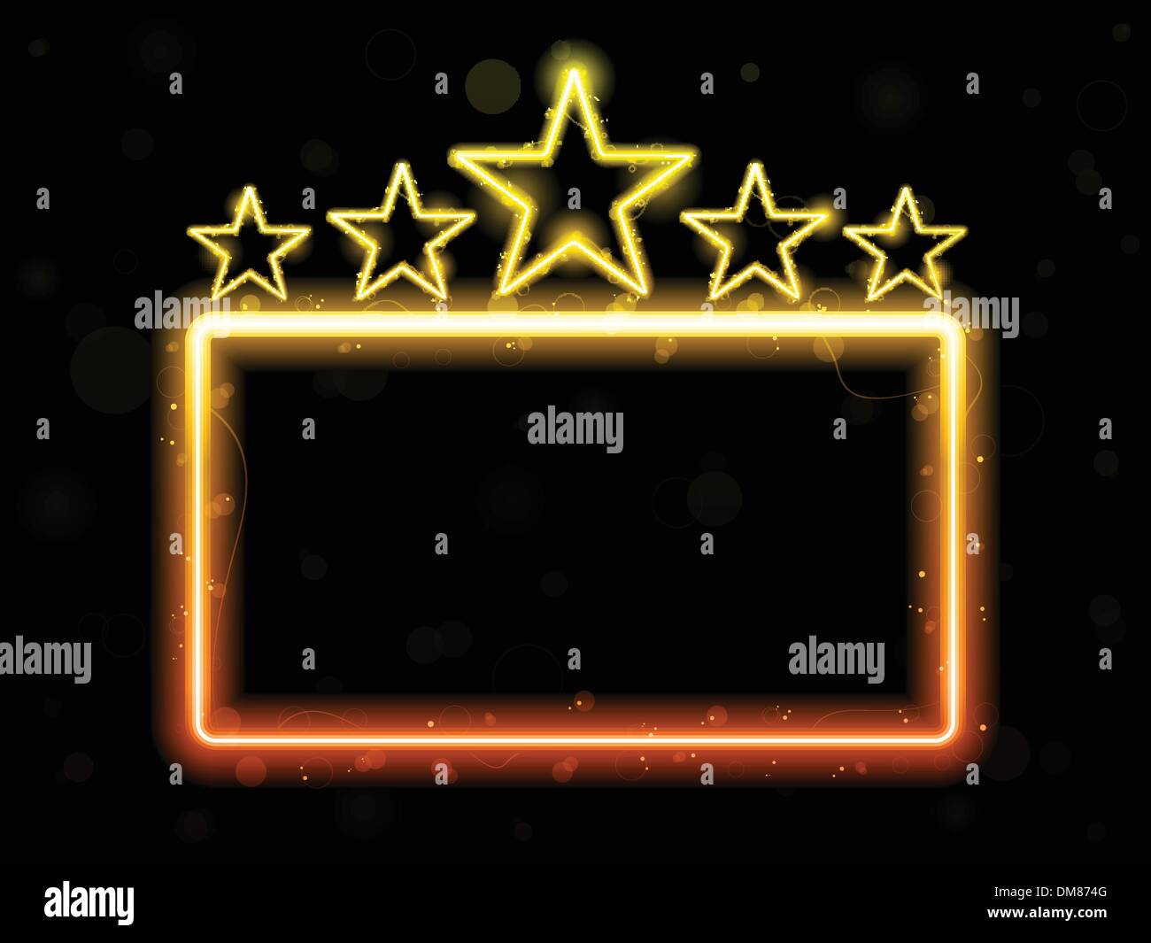 Star Neon Movie Sign With Copyspace Stock Vector