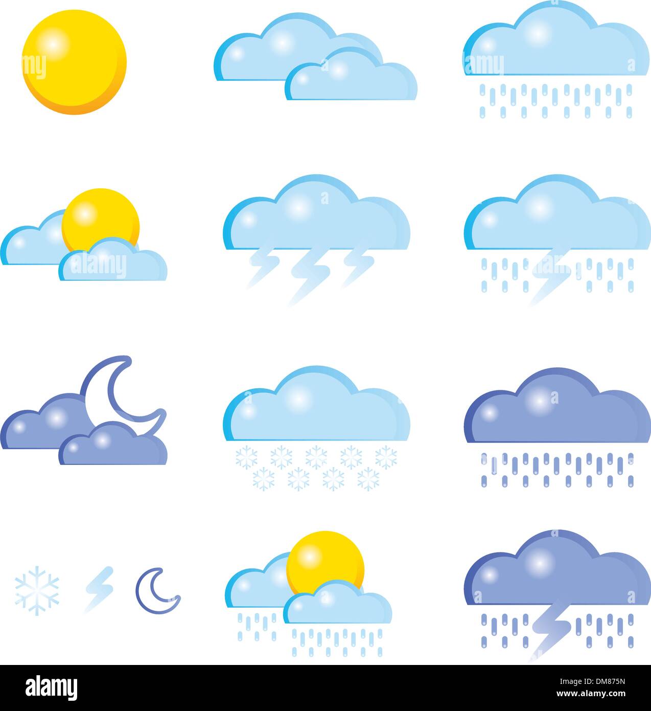 The icon set of a weather vector illustration Stock Vector Image & Art ...