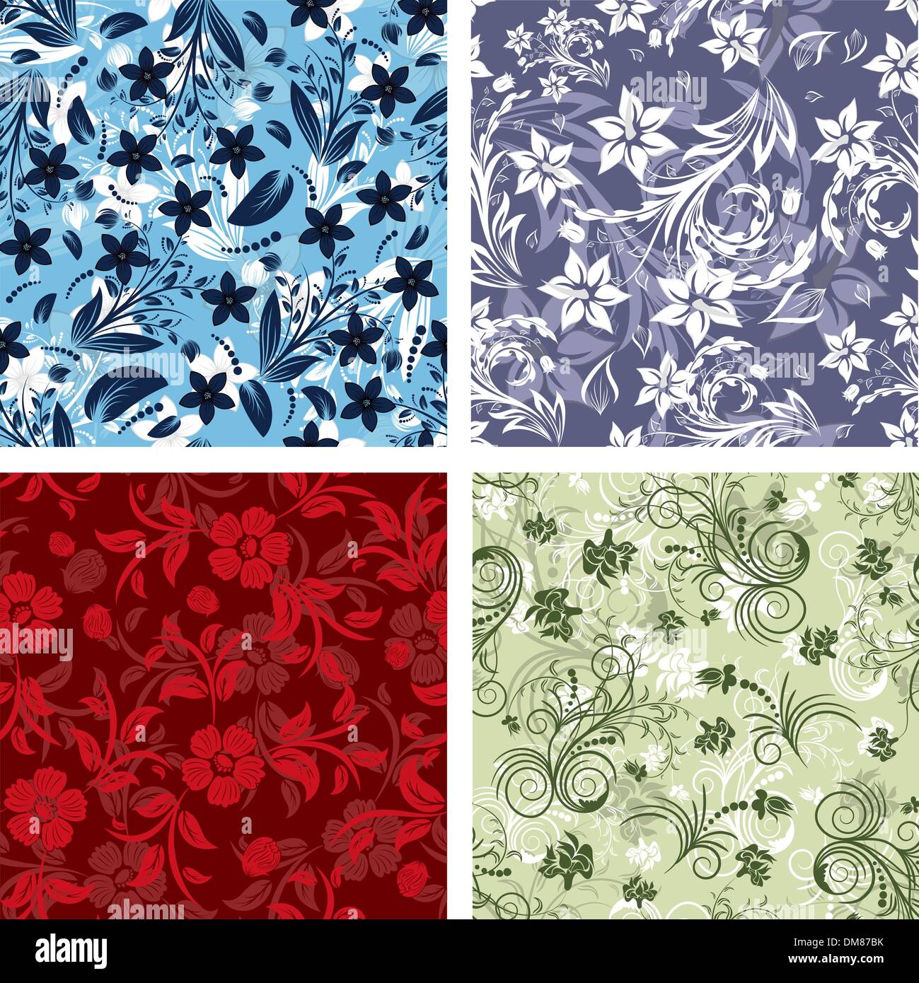 seamless floral backgrounds set Stock Vector Image & Art - Alamy