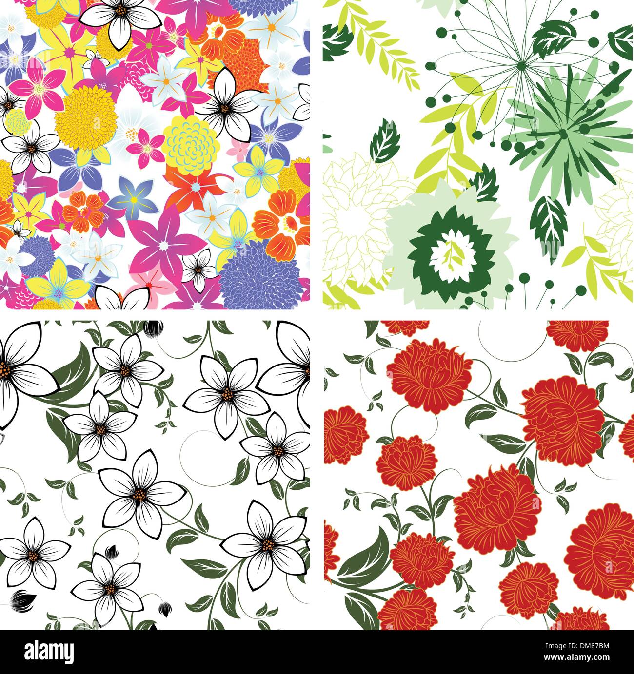 seamless floral backgrounds set Stock Vector Image & Art - Alamy