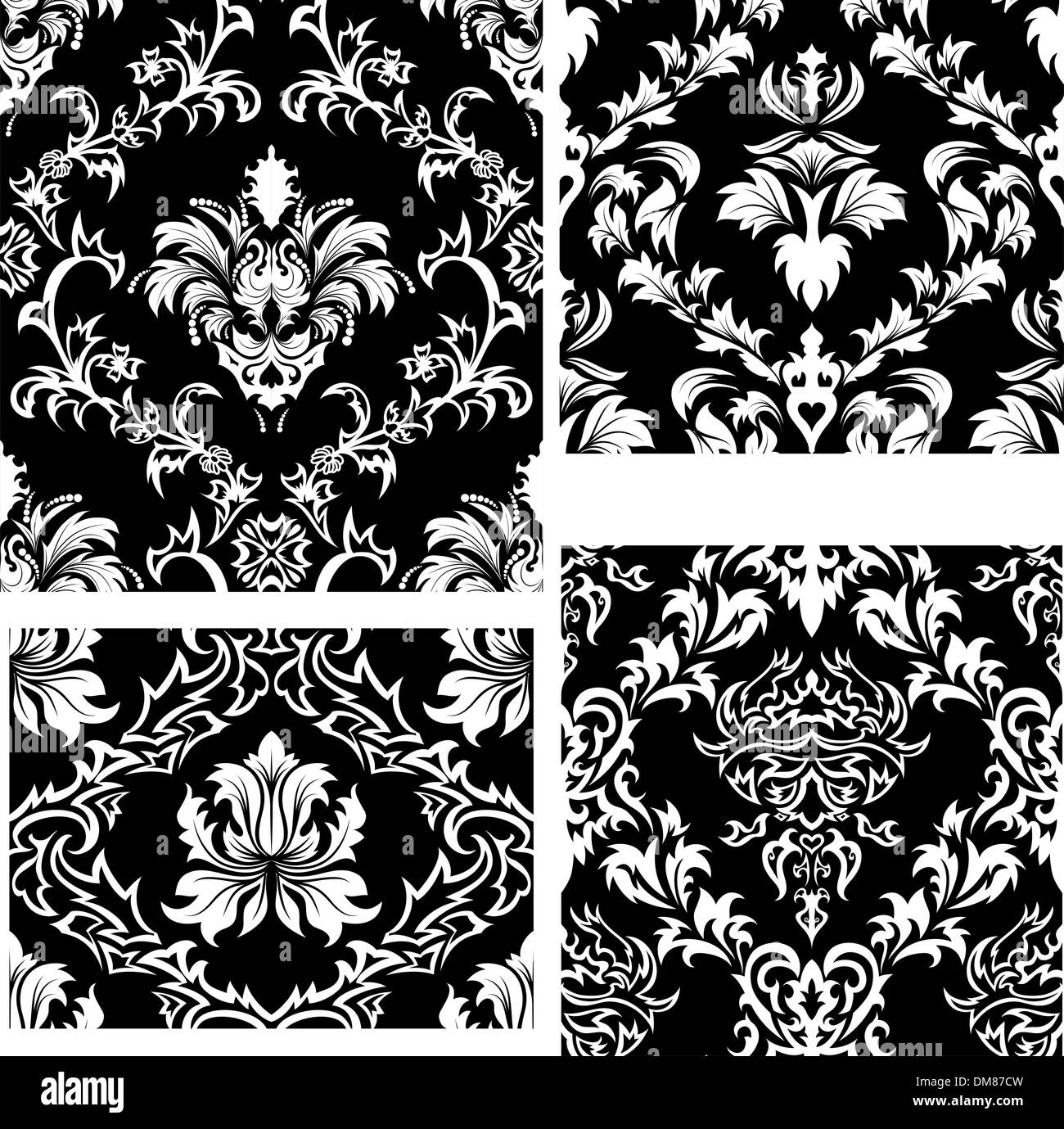 seamless damask patterns set Stock Vector Image & Art - Alamy