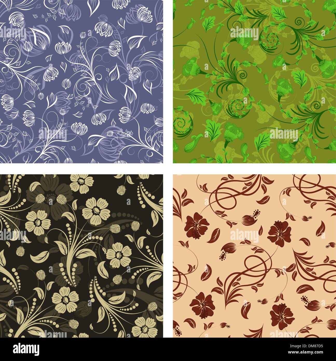 seamless floral backgrounds set Stock Vector Image & Art - Alamy