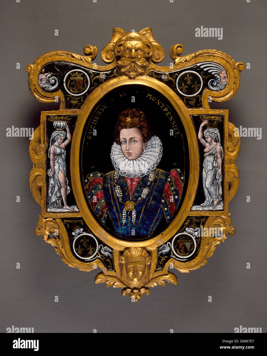 Plaque- Portrait of the Duchesse de Montpensier 49.34.3 Stock Photo