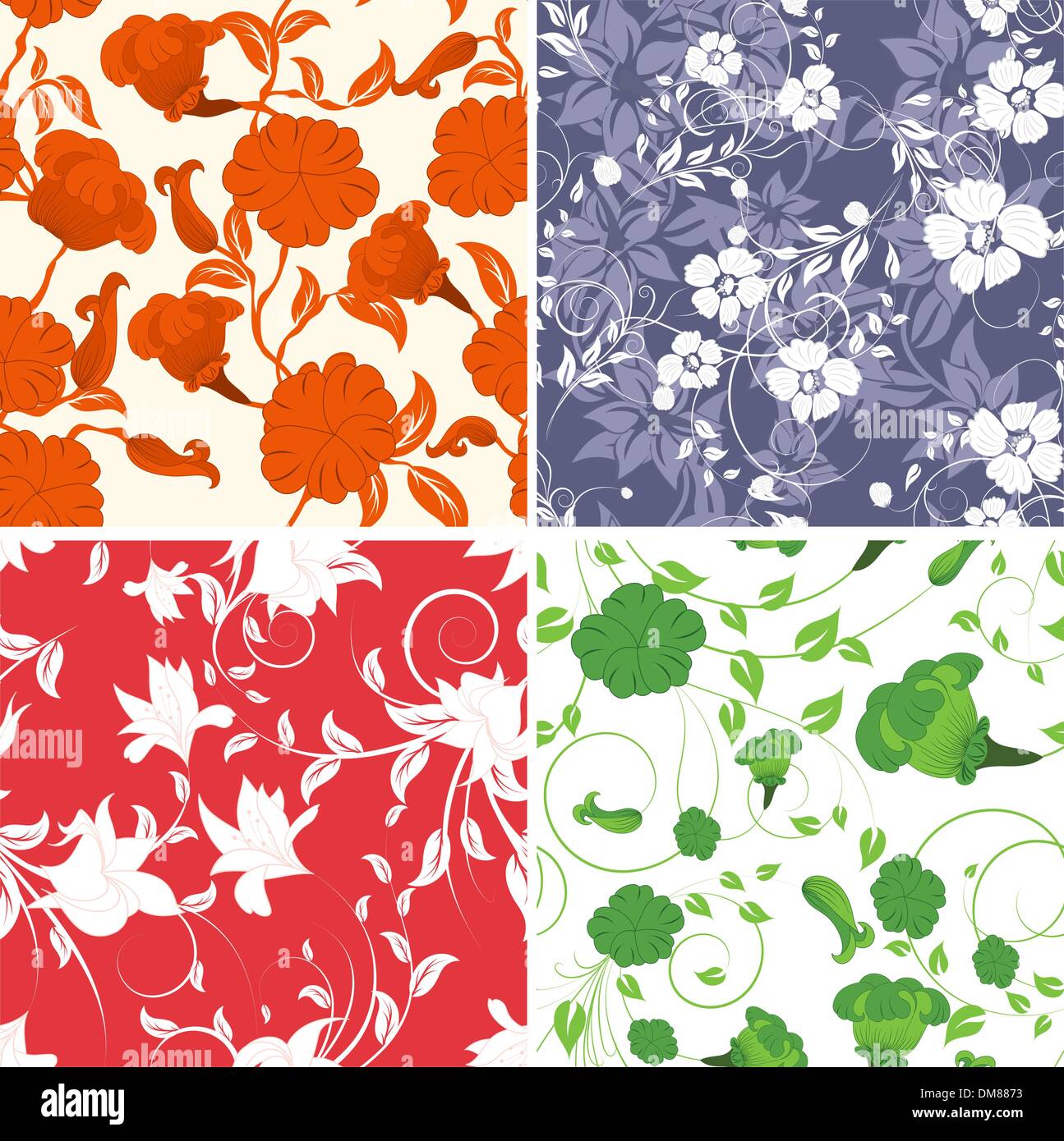 seamless floral backgrounds set Stock Vector Image & Art - Alamy