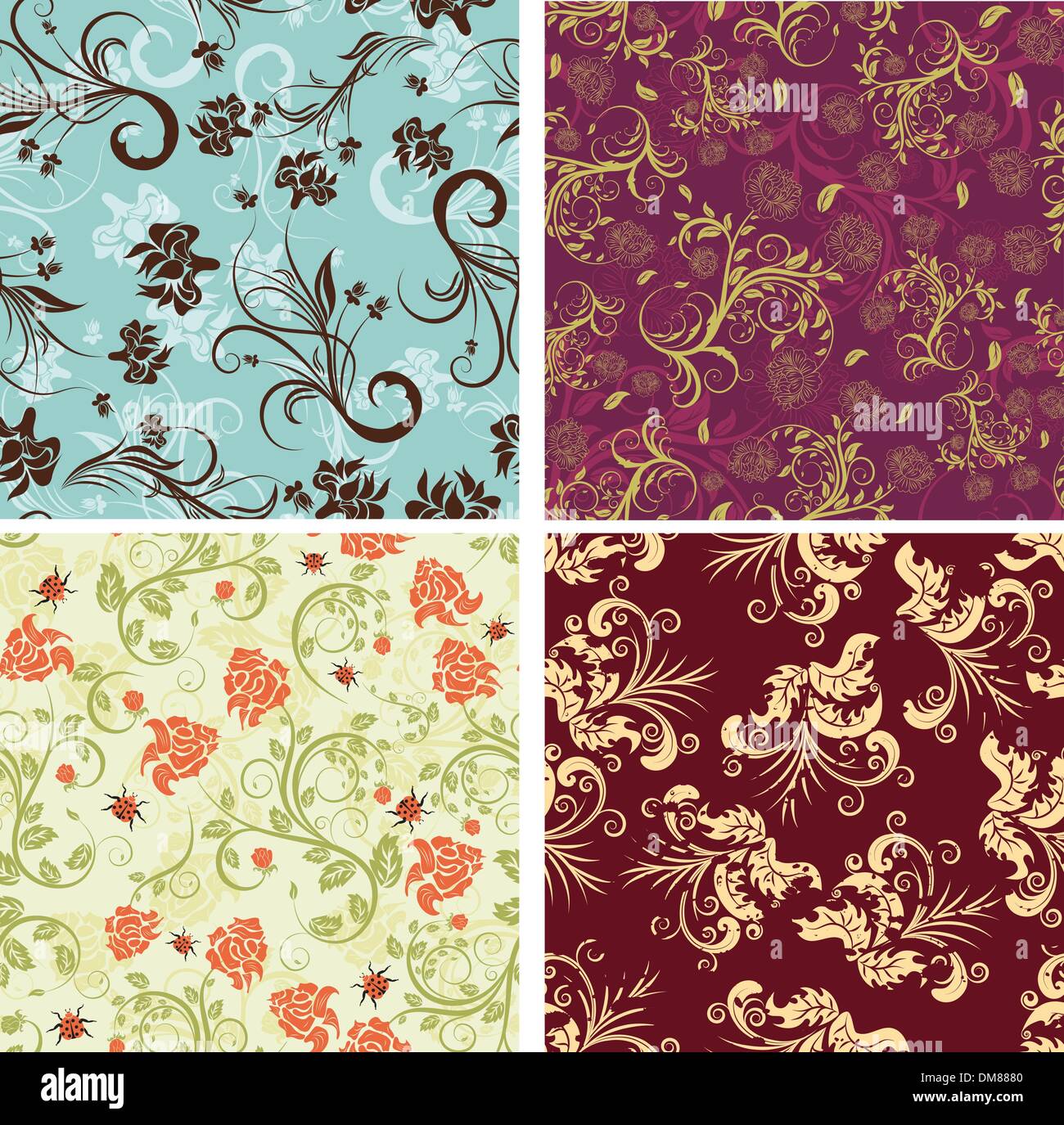 seamless floral backgrounds set Stock Vector Image & Art - Alamy