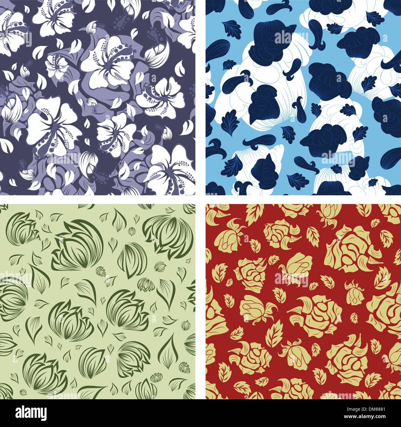 seamless floral backgrounds set Stock Vector Image & Art - Alamy