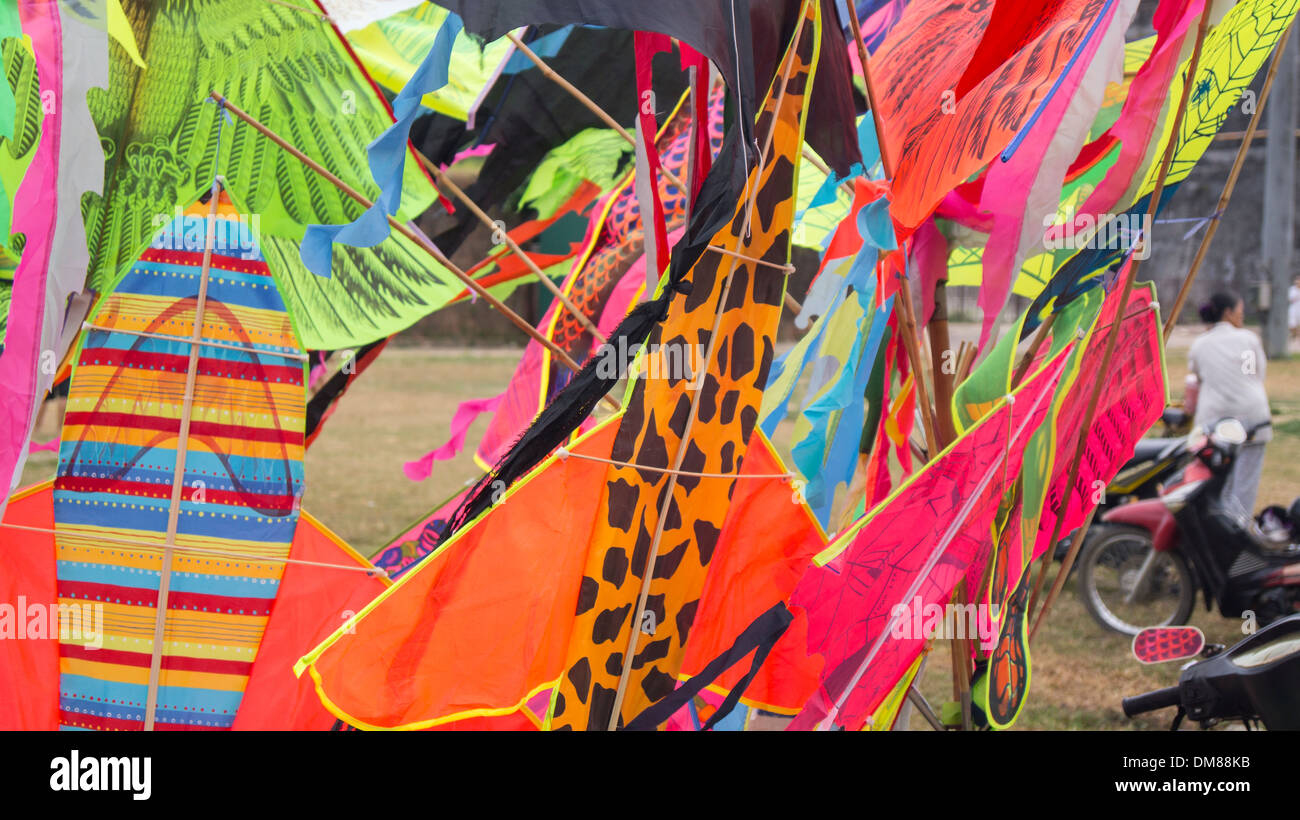 Colorful Kites Kite Flying Pastime Hue Vietnam South East Asia Stock Photo