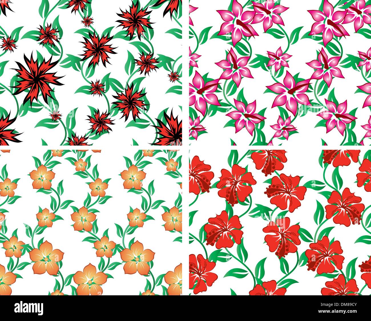 seamless floral backgrounds set Stock Vector Image & Art - Alamy