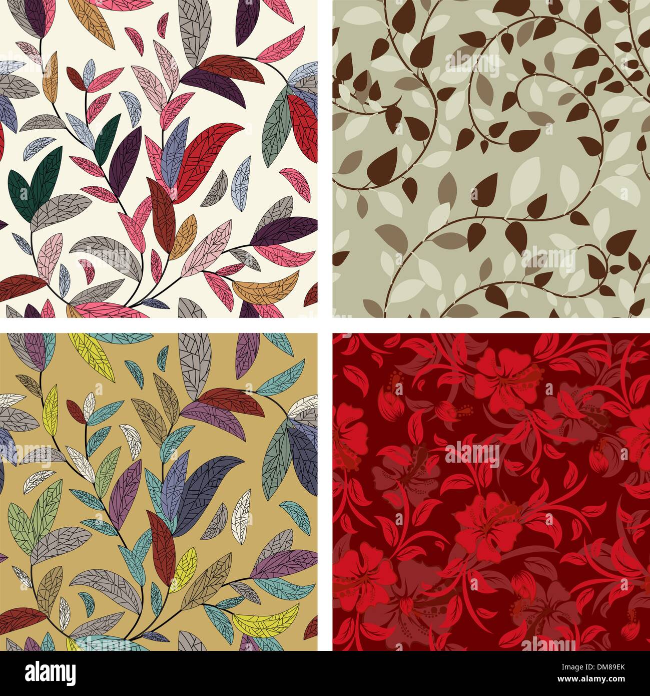 seamless floral backgrounds set Stock Vector Image & Art - Alamy