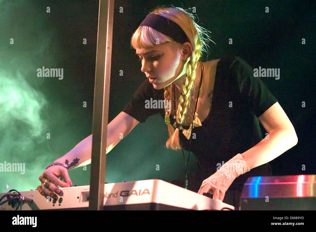Grimes real name Claire Boucher performing at The Arches Glasgow