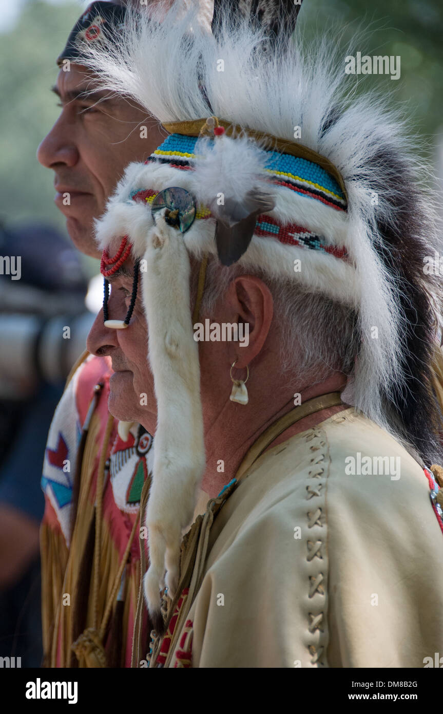 Kahnawake Pow wow celebrations Mohawk Nation Quebec Canada Stock Photo