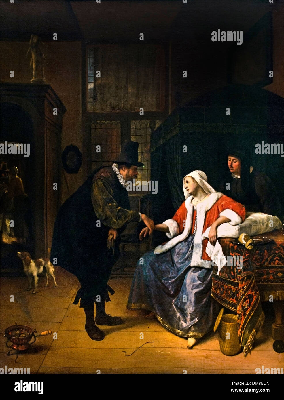 Love Sickness1660  by Jan Havickszoon Jan Havicksz Steen 1626 - 1679  Dutch Netherlands Stock Photo