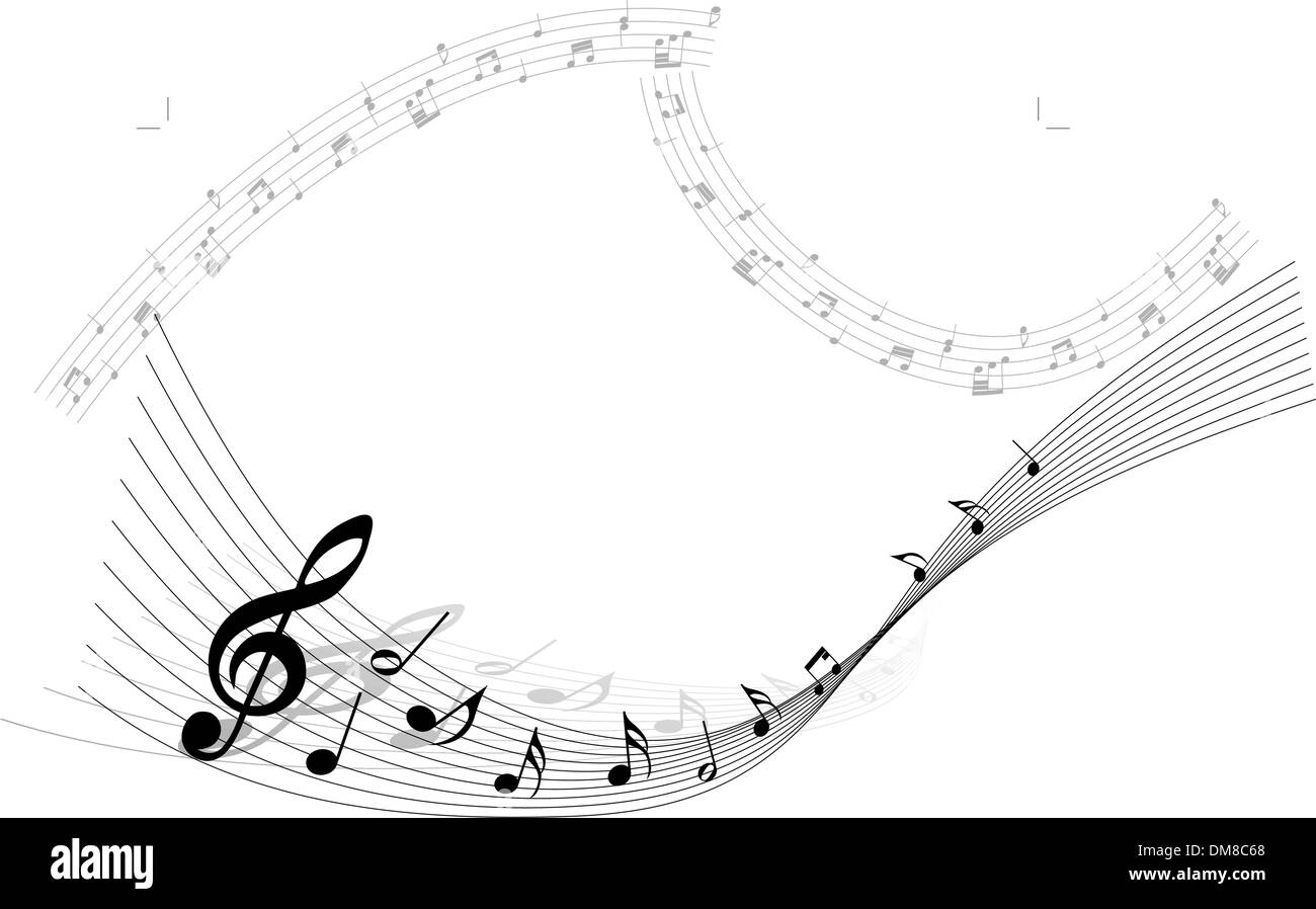 Kvertz Note Vector illustration swirls musical notes Black and White Stock Photos ...