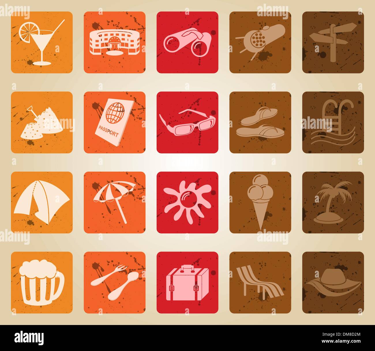 travel icons set Stock Vector