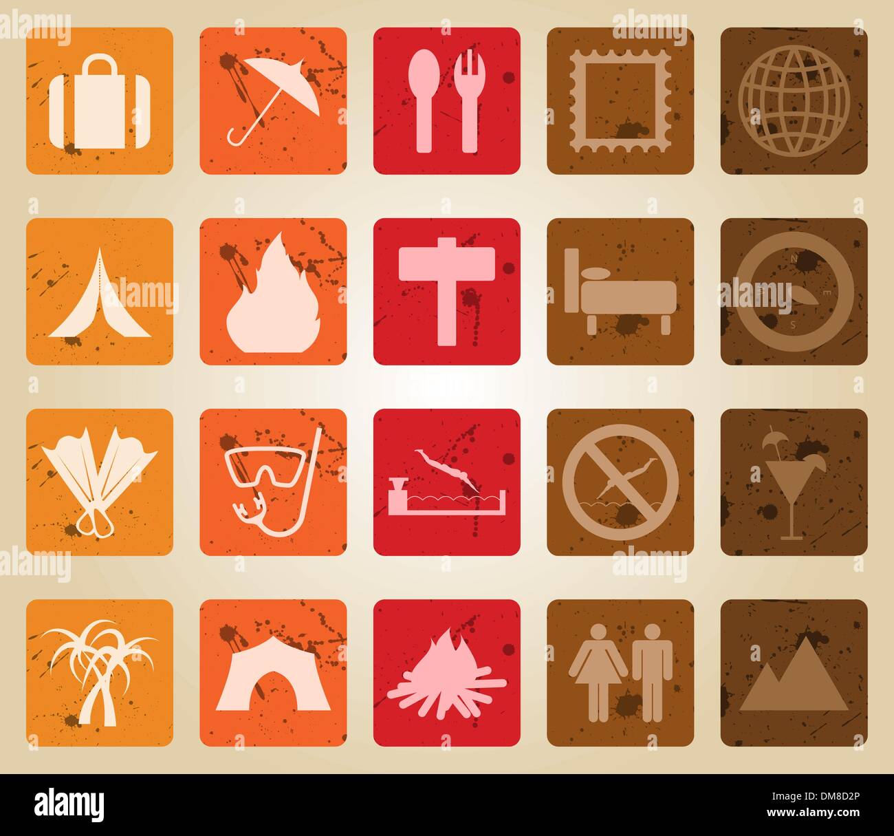 travel icons set Stock Vector