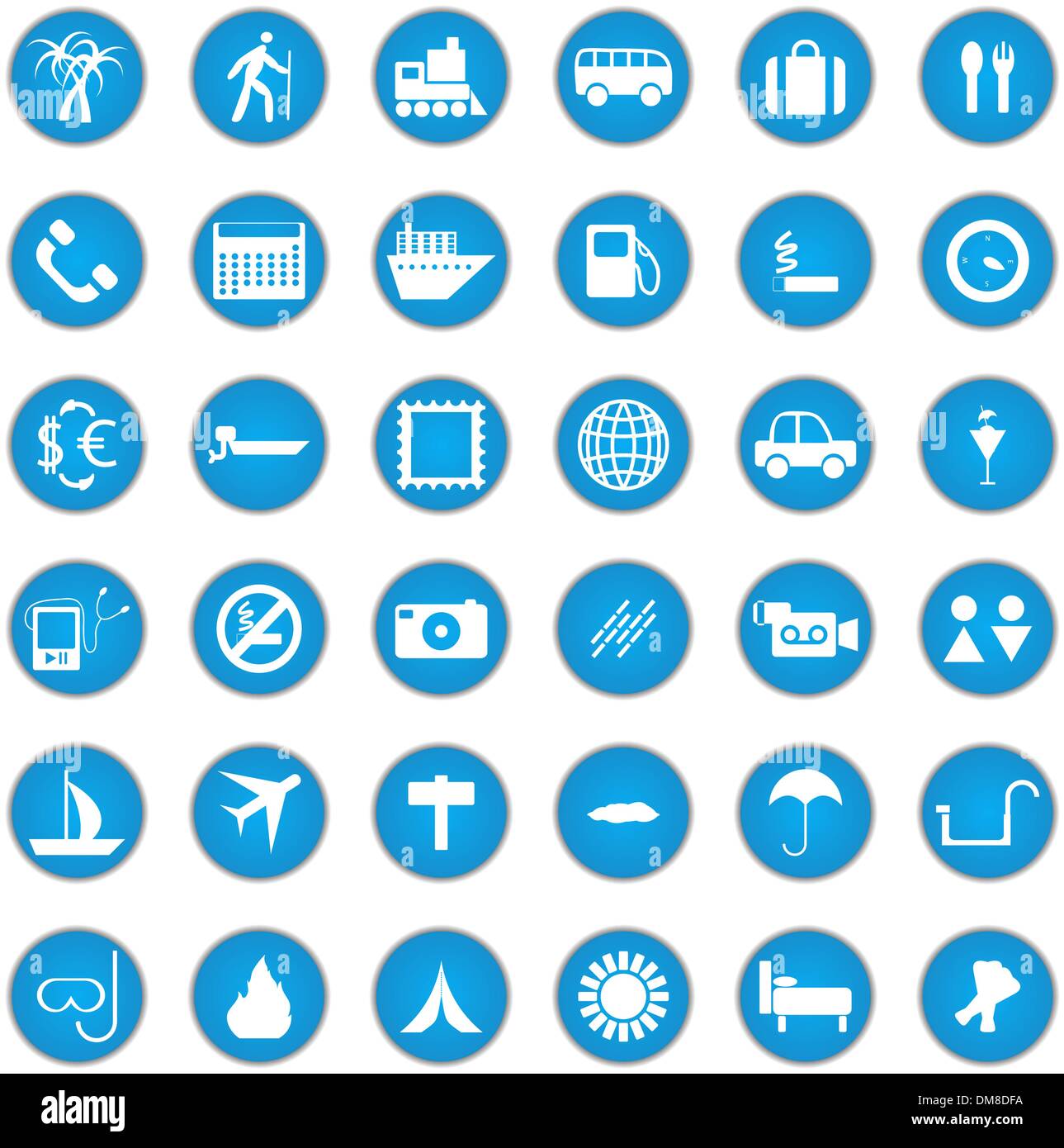 travel icon set Stock Vector
