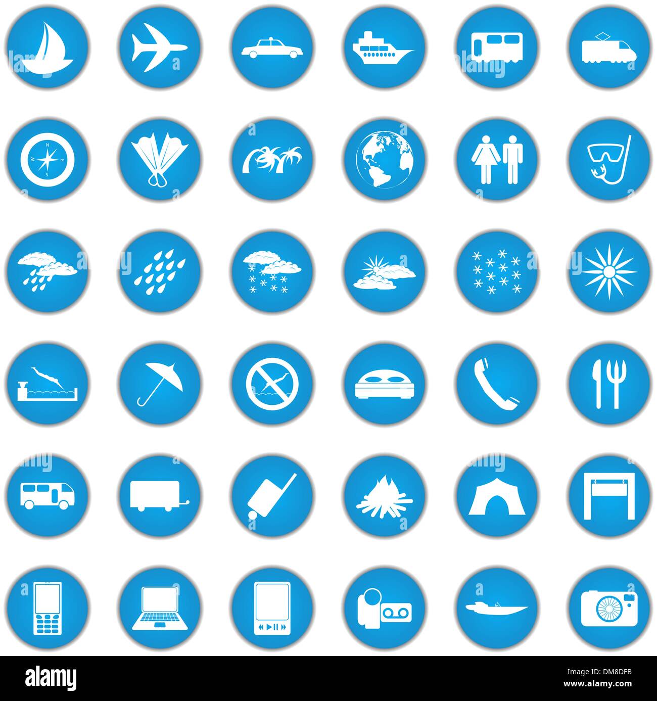 travel icon set Stock Vector